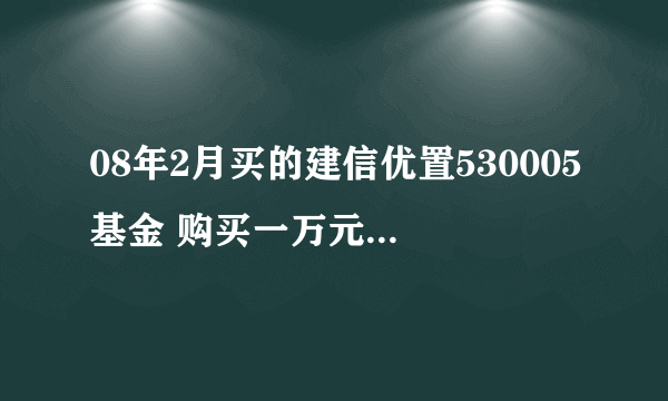 08年2月买的建信优置530005基金 购买一万元买时是1.1424现在赔了多少