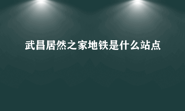 武昌居然之家地铁是什么站点