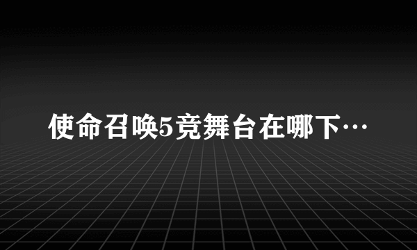 使命召唤5竞舞台在哪下…