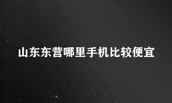 山东东营哪里手机比较便宜