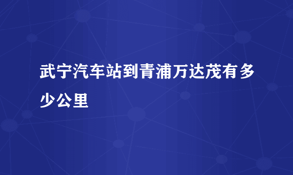 武宁汽车站到青浦万达茂有多少公里