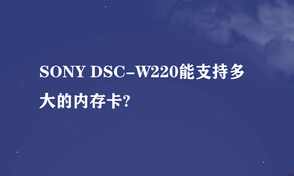 SONY DSC-W220能支持多大的内存卡?