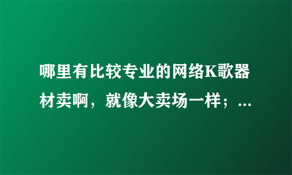 哪里有比较专业的网络K歌器材卖啊，就像大卖场一样；有很多设备的那种。