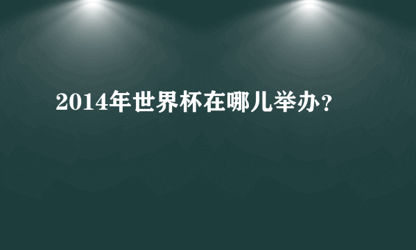 2014年世界杯在哪儿举办？