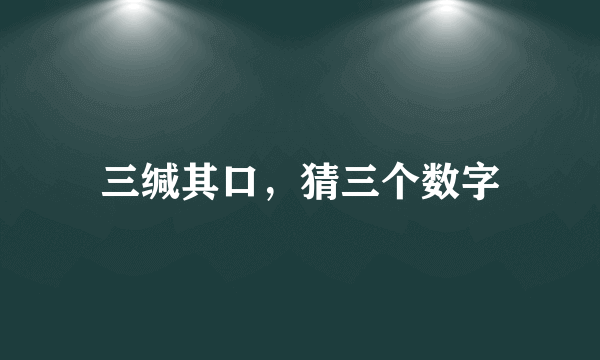 三缄其口，猜三个数字