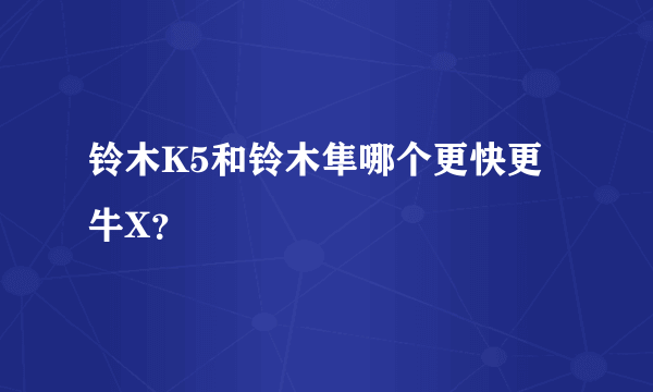 铃木K5和铃木隼哪个更快更牛X？