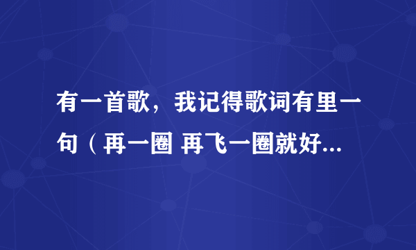 有一首歌，我记得歌词有里一句（再一圈 再飞一圈就好．．．．）是什么歌我忘了，请知道的朋友解答一下。不