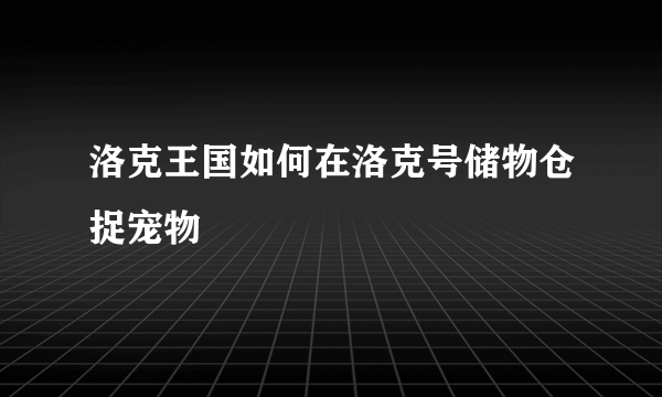 洛克王国如何在洛克号储物仓捉宠物