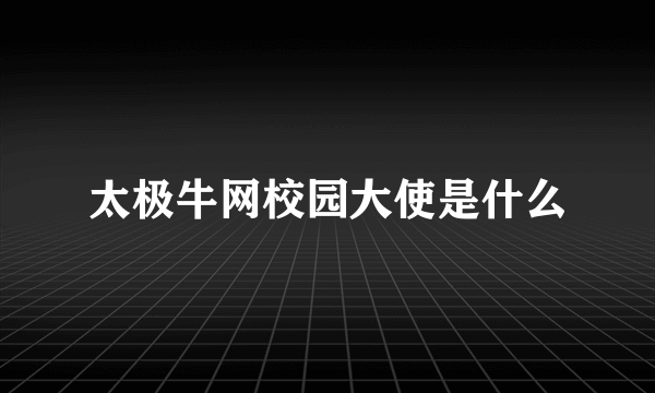 太极牛网校园大使是什么