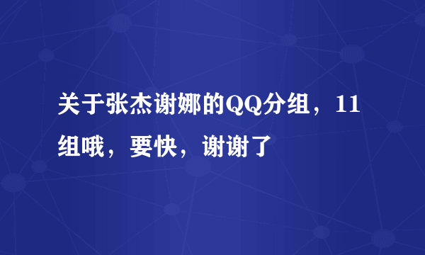 关于张杰谢娜的QQ分组，11组哦，要快，谢谢了