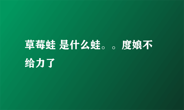 草莓蛙 是什么蛙。。度娘不给力了