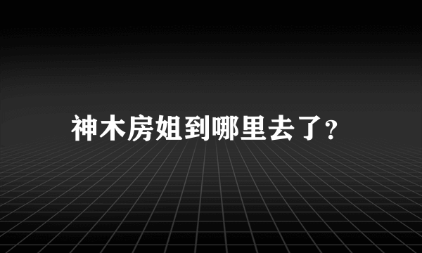 神木房姐到哪里去了？