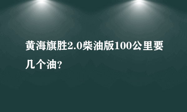 黄海旗胜2.0柴油版100公里要几个油？