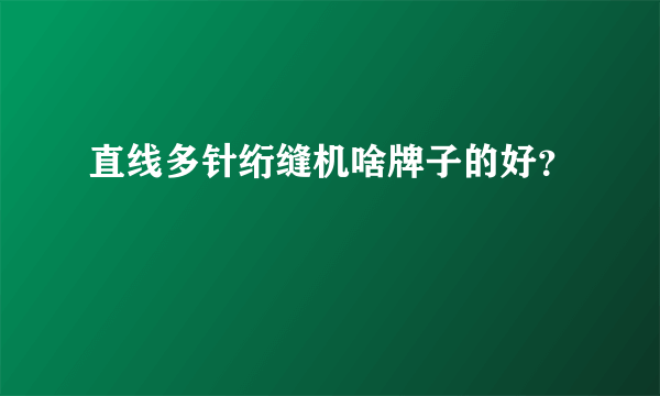 直线多针绗缝机啥牌子的好？