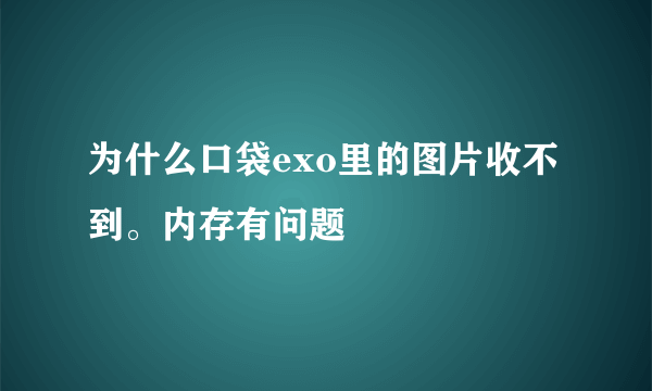 为什么口袋exo里的图片收不到。内存有问题