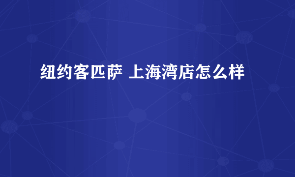 纽约客匹萨 上海湾店怎么样