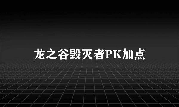 龙之谷毁灭者PK加点