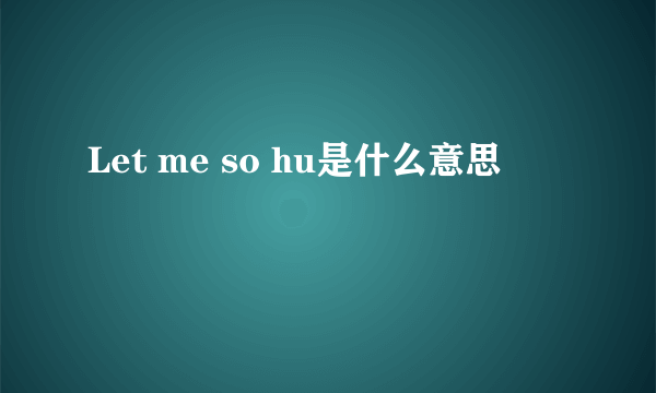 Let me so hu是什么意思