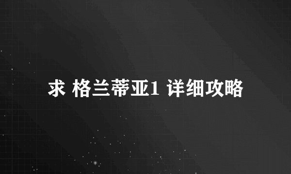 求 格兰蒂亚1 详细攻略