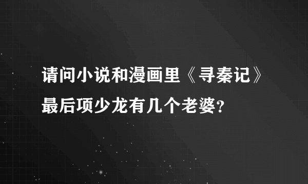 请问小说和漫画里《寻秦记》最后项少龙有几个老婆？