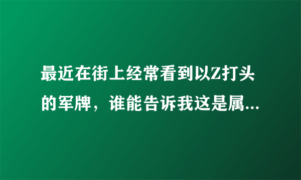 最近在街上经常看到以Z打头的军牌，谁能告诉我这是属于什么单位的吗？这在军方的新闻里面根本就没有，谢