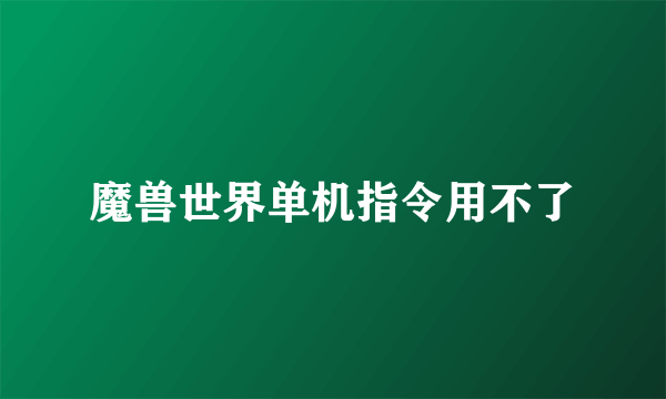 魔兽世界单机指令用不了