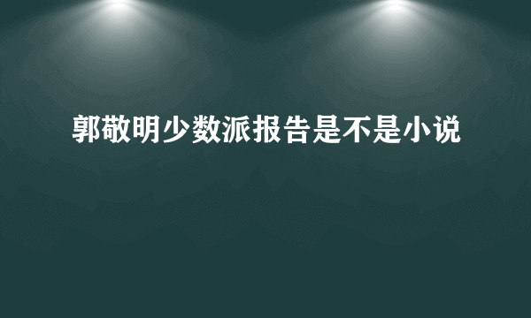 郭敬明少数派报告是不是小说