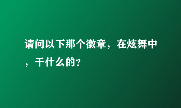 请问以下那个徽章，在炫舞中，干什么的？