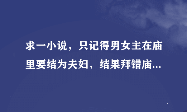 求一小说，只记得男女主在庙里要结为夫妇，结果拜错庙，男主夺走了女