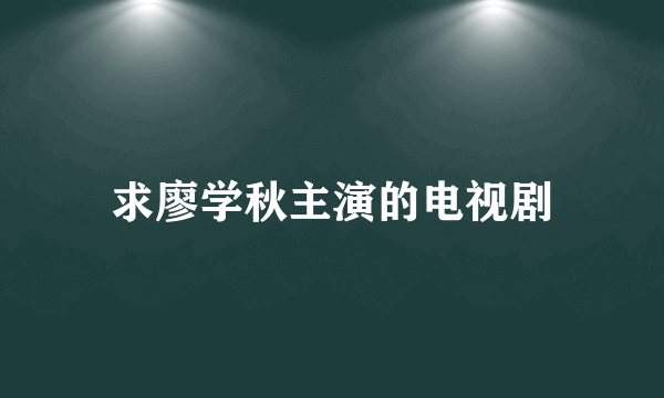 求廖学秋主演的电视剧