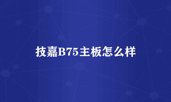 技嘉B75主板怎么样