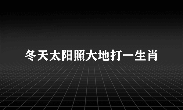 冬天太阳照大地打一生肖