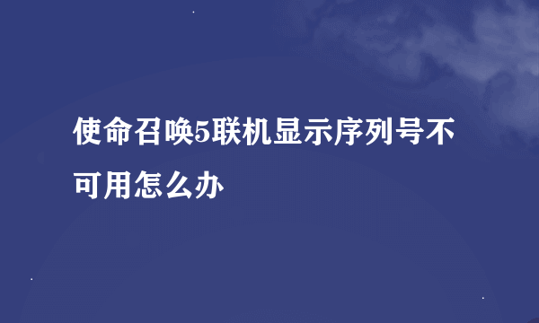 使命召唤5联机显示序列号不可用怎么办