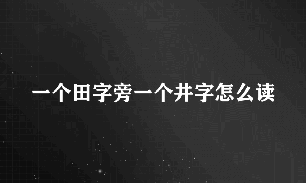 一个田字旁一个井字怎么读