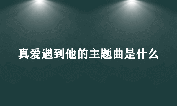 真爱遇到他的主题曲是什么