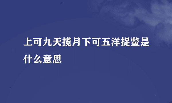 上可九天揽月下可五洋捉鳖是什么意思