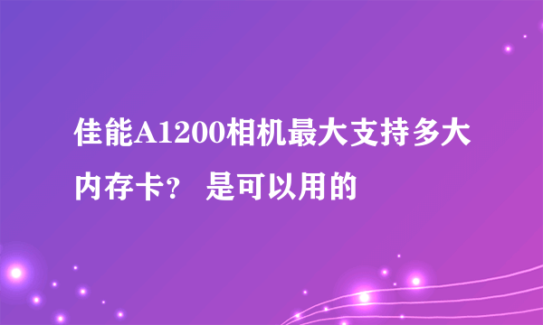 佳能A1200相机最大支持多大内存卡？ 是可以用的