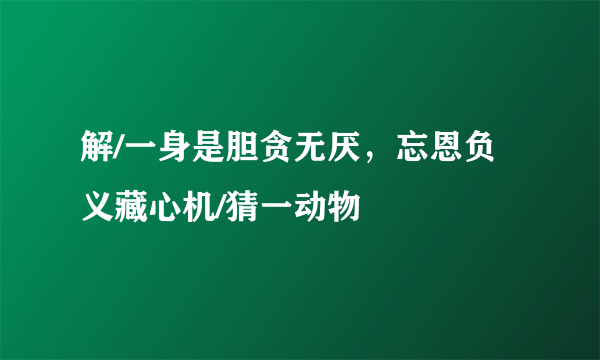 解/一身是胆贪无厌，忘恩负义藏心机/猜一动物