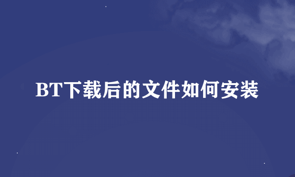 BT下载后的文件如何安装