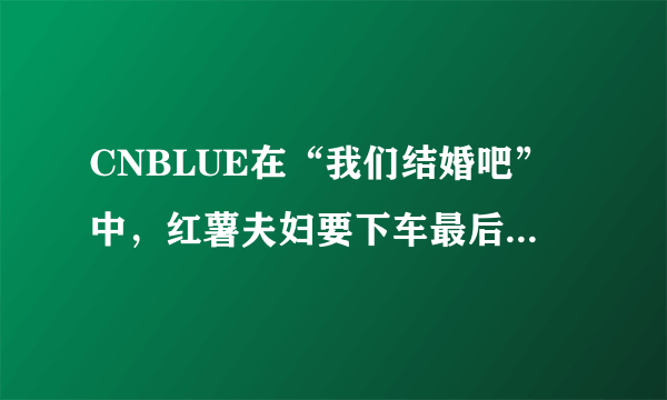 CNBLUE在“我们结婚吧”中，红薯夫妇要下车最后唱给徐贤的那首歌是叫什么名字啊？