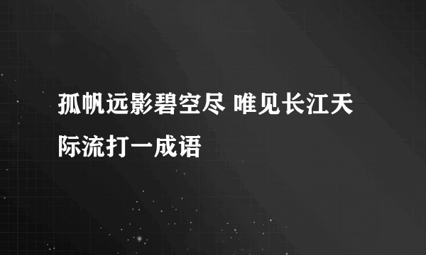 孤帆远影碧空尽 唯见长江天际流打一成语