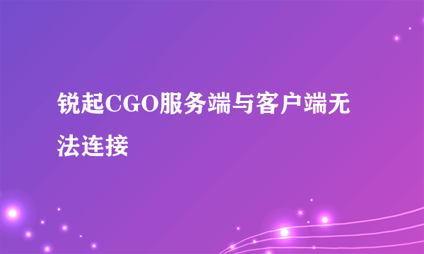 锐起CGO服务端与客户端无法连接