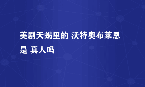 美剧天蝎里的 沃特奥布莱恩是 真人吗