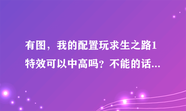 有图，我的配置玩求生之路1特效可以中高吗？不能的话可以多少？