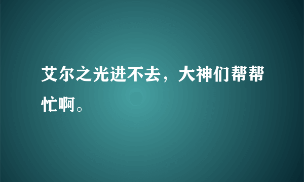 艾尔之光进不去，大神们帮帮忙啊。