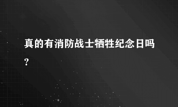 真的有消防战士牺牲纪念日吗？