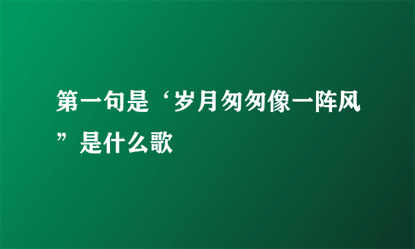 第一句是‘岁月匆匆像一阵风”是什么歌