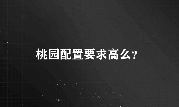 桃园配置要求高么？