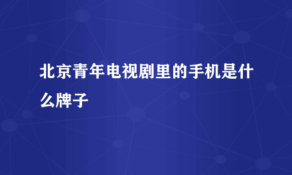 北京青年电视剧里的手机是什么牌子