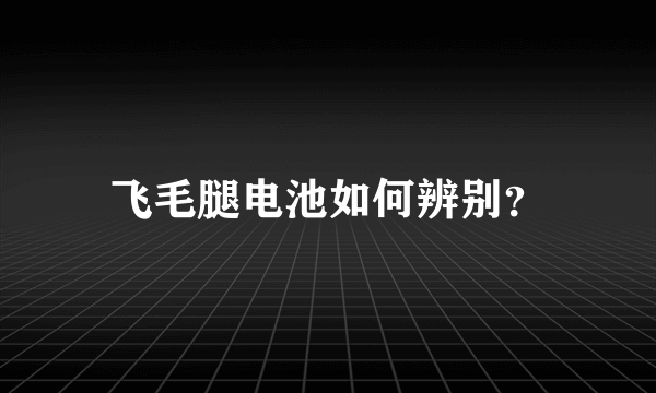 飞毛腿电池如何辨别？